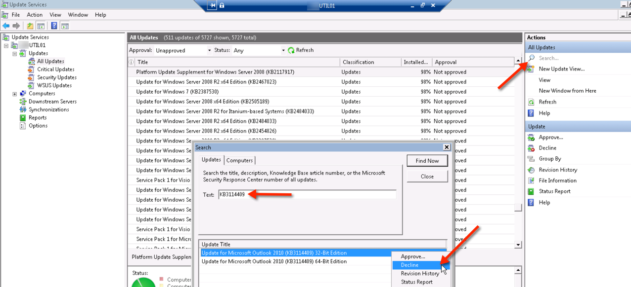 How to decline a Windows Update via WSUS - [SOLVED] enterprise IT