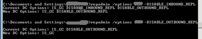DISABLE_INBOUND_REPL DISABLE_OUTBOUND_REPL
