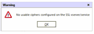 No Usable Ciphers Configured on SSL Vserver-service