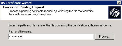 Process pending certificate request IIS 6