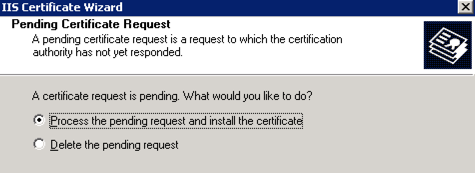Process Certificate Request IIS 6