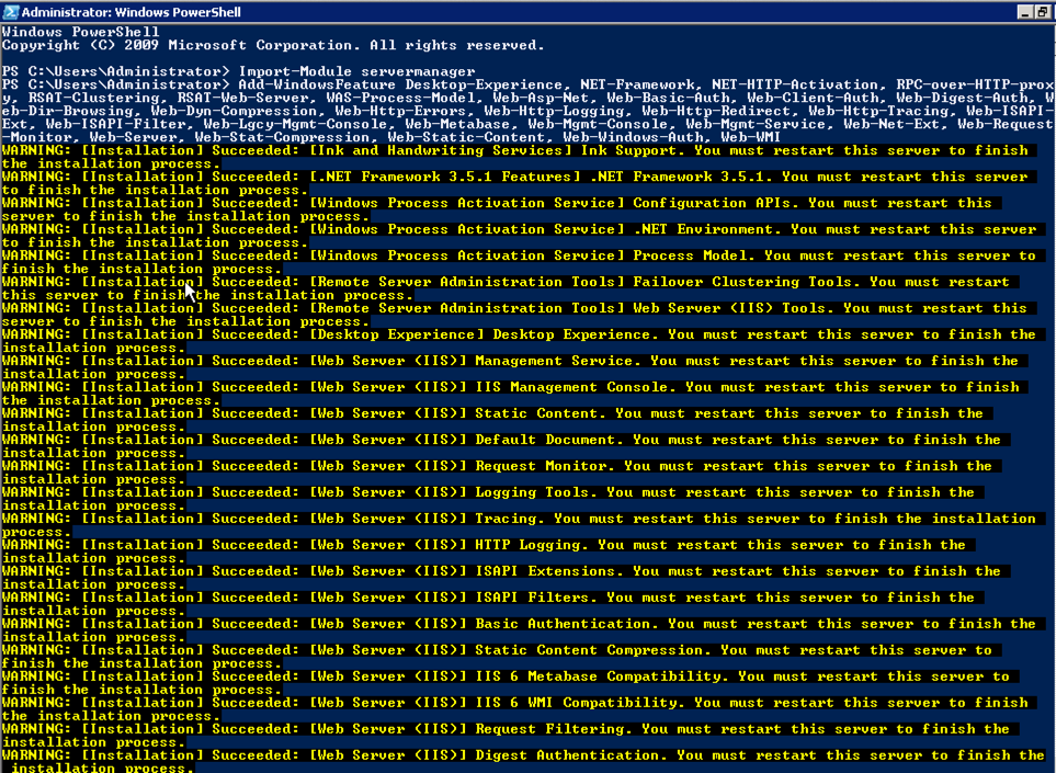 Exchange 2013 Prerequisite Install Windows Components