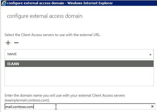 configure external access domain
