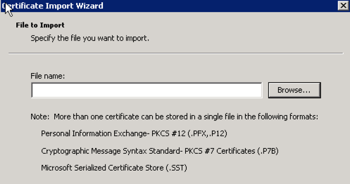 certificate import wizard